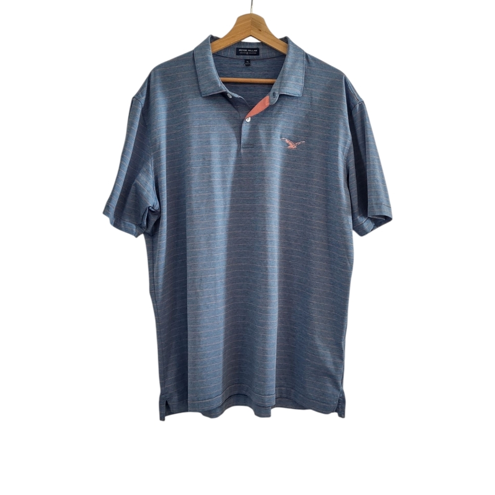 Peter Millar Striped Short Sleeve Polo Shirt Bird Embroidery